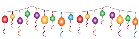 decorative easter garland with colorful eggs vector isolated on white backgroundのイラスト素材