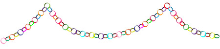 decorative colorful christmas paper chain vector illustration isolated on white backgroundのイラスト素材