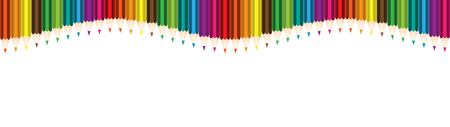 colorful pencils wave for decoration of websites or papers - cool design for school or stationery topicsのイラスト素材