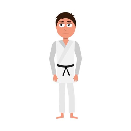 flat cartoon vector character of fighter isolated on white backgroundのイラスト素材
