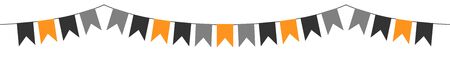 grey and yellow flags garland vector isolated on white backgroundのイラスト素材