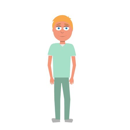 flat cartoon vector character of health assistant isolated on white backgroundのイラスト素材