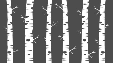 grey and white birch tree trunks design, decorative forest vector backgroundのイラスト素材