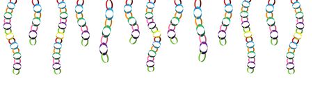 colorful christmas paper chain hanging decoration vector illustration isolated on white backgroundのイラスト素材