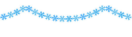 christmas blue snowflakes garland, illustration for winter season vector isolated on white backgroundのイラスト素材