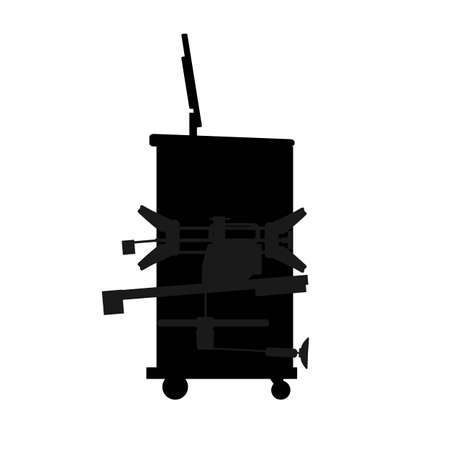 vector silhouette of machine for wheel geometryのイラスト素材