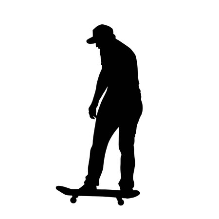 scater going forward vector silhouette from the back isolated on white backgroundのイラスト素材