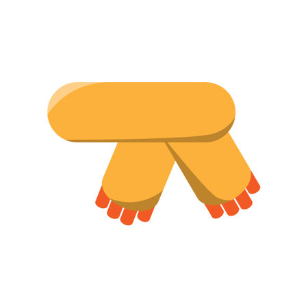 Colorful cartoon scarf icon isolated on white bacground, vector in flat style.のイラスト素材