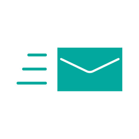 Envelope icon. Filled outline colorful version. Symbol for e-shop - sending virtual goods. Vector graphics.のイラスト素材
