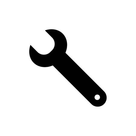 Wrench black icon for apps and web sitesのイラスト素材