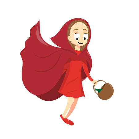 Little Red Ridding Hood for children. Vector cartoon clip art for babies. Fairytale illustration.のイラスト素材
