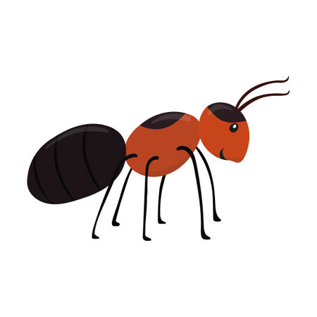 Cute cartoon ant isolated on white background. Vector animal illustration.のイラスト素材