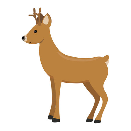Adorable deer standing, vector illustration for childrens books, greeting cards, or magazines.のイラスト素材