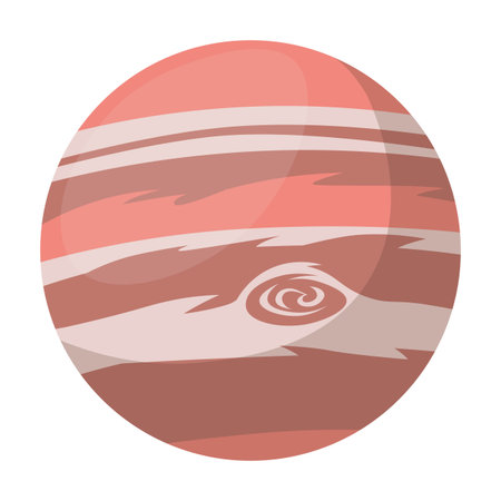 Cartoon planet Jupiter vector. full color flat illustrationのイラスト素材