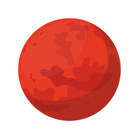 Isolated mars on white background. Cartoon vector illustration.のイラスト素材