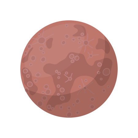 Solar System - Mercury. Isolated planet on white background, cartoon flat vector illustration.のイラスト素材
