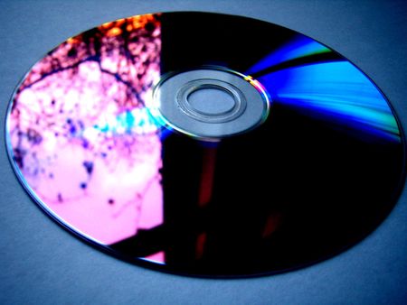 reflection on DVD discの写真素材