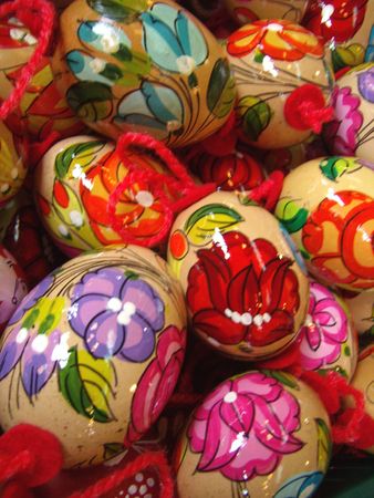 painted Easter eggsの写真素材