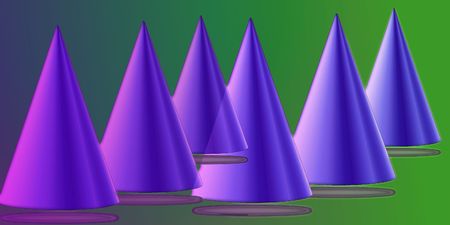 airborne cones, illustrationの写真素材