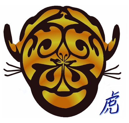 drawing for the chinese tiger yearの写真素材