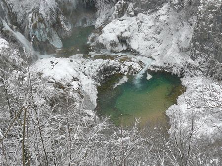 lakes at Plitvice National Park, Croatiaの写真素材