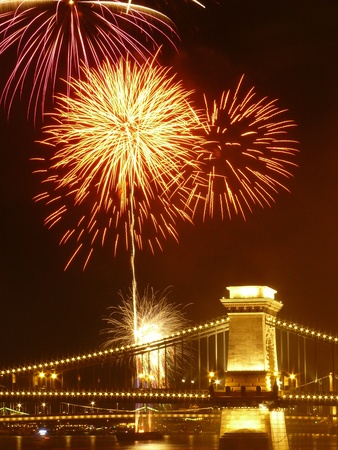 Hungarian celebration day, remembering for Saint Stephen King, Budapest, Hungaryの写真素材