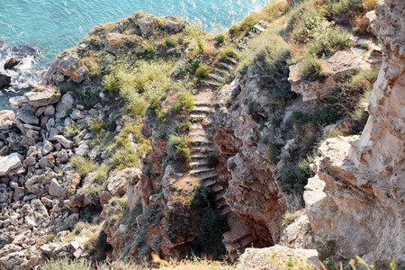 Cape Kaliakra Stone Stairs Bulgaria Touristic Destinationの写真素材