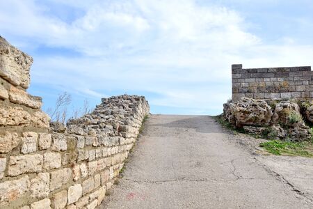 Path in Kaliakra Historical Monumental Landmark in Bulgariaの写真素材