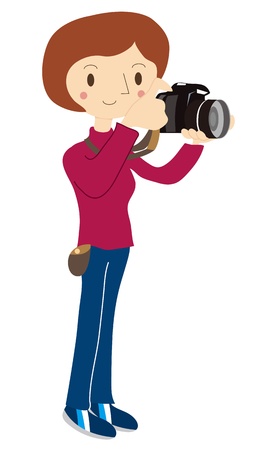 Women do a photo shootのイラスト素材
