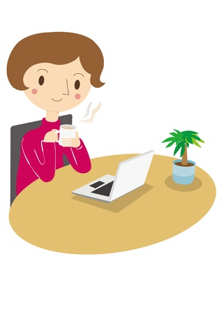 Women during the breakのイラスト素材