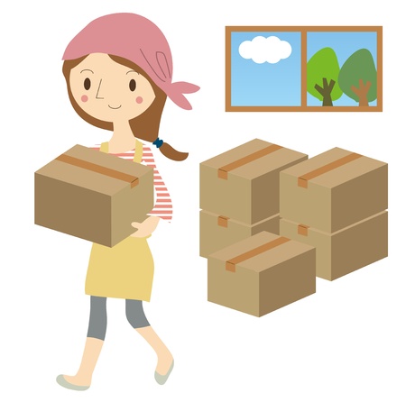 Prepare women movingのイラスト素材
