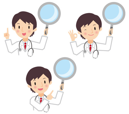 Loupe and doctorのイラスト素材