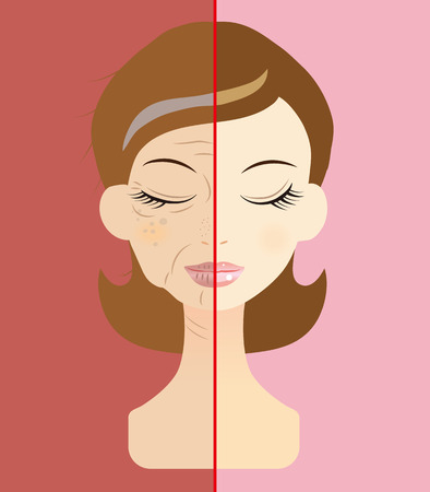 Women face the problem of skin troubleのイラスト素材