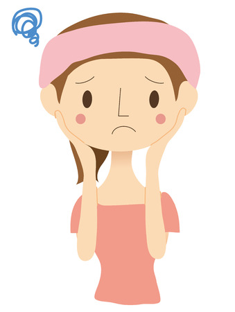 Woman face is worrisomeのイラスト素材