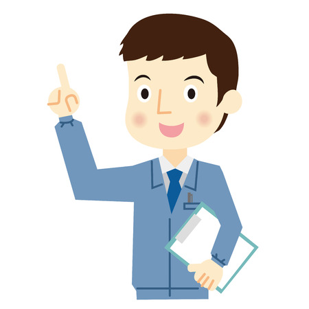 Expression of man workerのイラスト素材