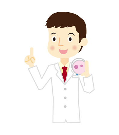 Man researcher of white coatのイラスト素材