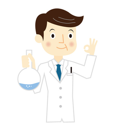 Man researcher of white coatのイラスト素材
