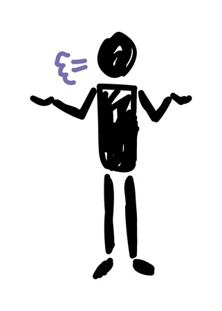 Silhouette illustration of a person sighのイラスト素材