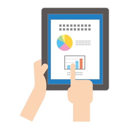 Hands to work with a Tablet PCのイラスト素材