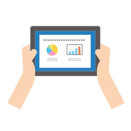 Hands to work with a Tablet PCのイラスト素材