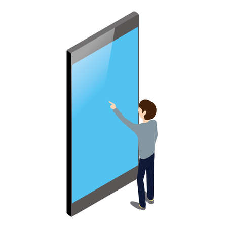 Illustration of a person operating a smartphoneのイラスト素材