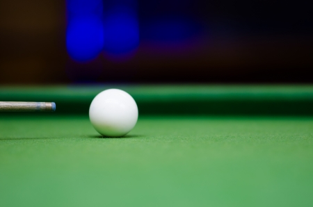 Cue is going to hit white ball