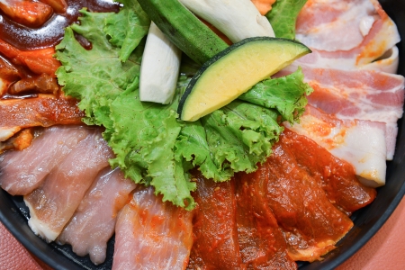Big Menu set of meat and vegetable 1の写真素材
