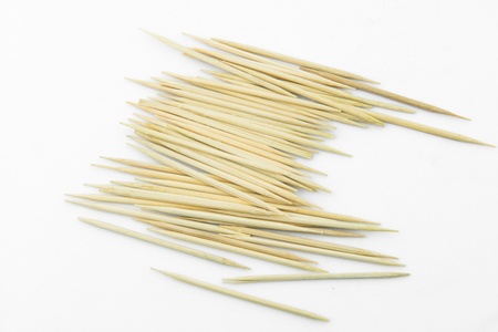 Many toothpicks on a white backgroundの写真素材