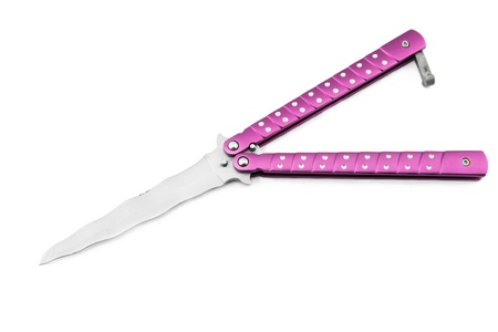 Portable knife isolated on white backgroundの写真素材