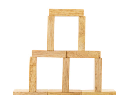 Blocks of wood isolated on white background