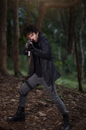 Special force with the gun in the jungle