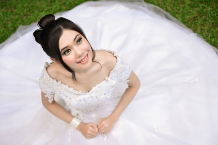 Pretty Girl in wedding dressの写真素材