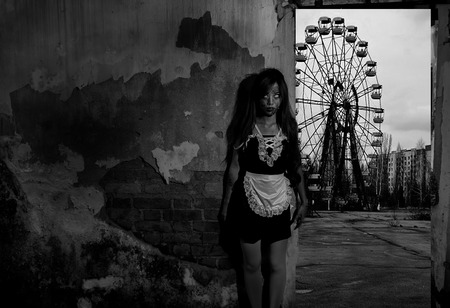 Scary Maid ghost storyの写真素材