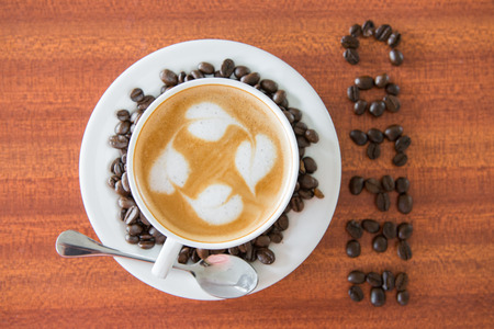 A Cup of latte coffeeの写真素材